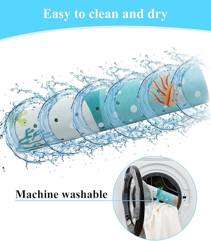 Secopad Bath Mat for Tub Non Slip, Machine Washable Anti-Slip Cartoon Baby Bathtub Shower Mat with Drain Holes and Suction Cups for Toddler & Kids, 40 Inch x 16 Inch, Whales