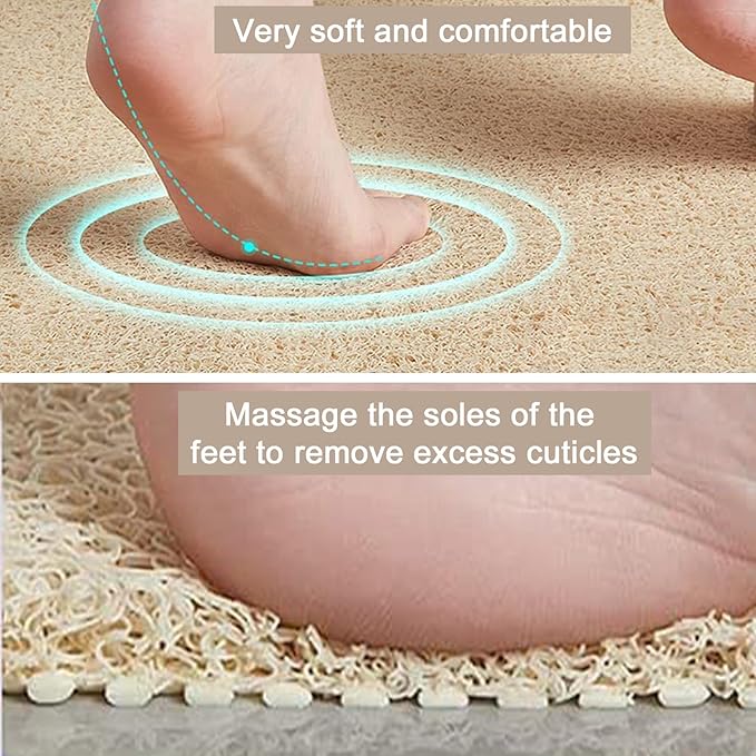Shower Mat Non Slip, Round Shower Mat for Inside Shower, Non Slip Bathtub Mat, Fast Drying Bath Tub Mats, Loofah Mat for Shower Bathroom, Quick Drying, Resistant (Beige, 24 x 24 Inch)