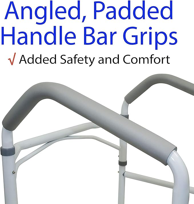 HEALTHLINE Toilet Safety Frame & Rails for Seniors - Foldable Heavy-Duty 300 LBS Toilet Handrail for Bathroom with Grab Bars for Adults - Adjustable Height Hand Rail for Toilet Seat for Elderly