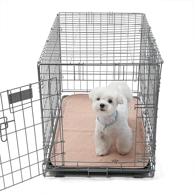 Paw Inspired Washable Crate Liners for Dogs (2 Pack), Leakproof, Non-Slip Pee Pads for 30-Inch Kennels, Reusable Puppy Pads for Potty Training, Whelping, Waterproof Mat (29x18 Inch, Pack of 2)