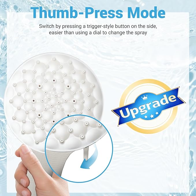 dual shower head with handheld combo,8.6 inch Rainfall showerhead,6 settings hand held shower heads with hose (Brushed Nickel)