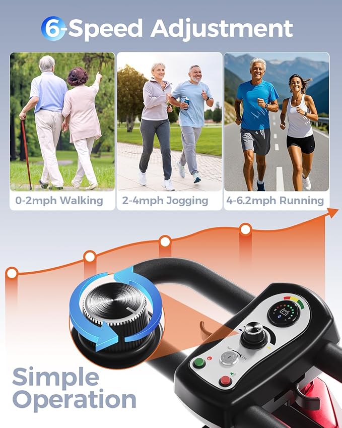 Foldable Mobility Scooters for Seniors, 4 Wheel Lightweight Mobility Scooters for Adults, Powered Electric Wheelchair, Mobility Scooter with Seat, Folding Travel Motorized Scooter - Red