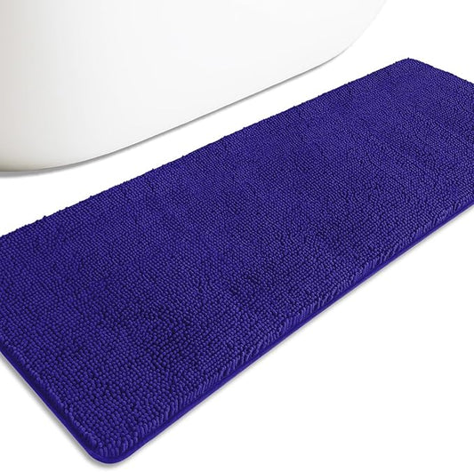 Bathroom Runner Rug 24 x 72 Non Slip – Extra Long Bath Mat | Absorbent and Washable Thick Chenille Runner Rug for Bathroom, Shower, Tub, Sink(Royal Blue)