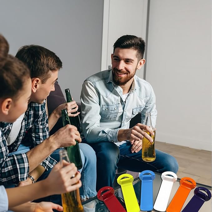 6 Pack Jar Key Opener - Plastic Jar Lid Opener with Easy Grip Hand Held 5.5" Colorful Design for Weak Hands, Elderly & Children