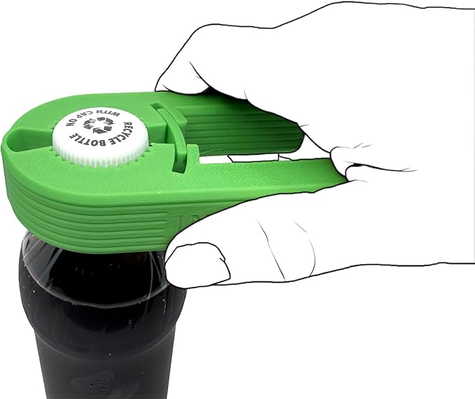 Intulon V7 Water Bottle Opener for Seniors Ergonomic Design Weak Hands Arthritis Friendly Twist Cap Remover Kitchen Gadget Handy Lightweight Utensil (Lime Green)