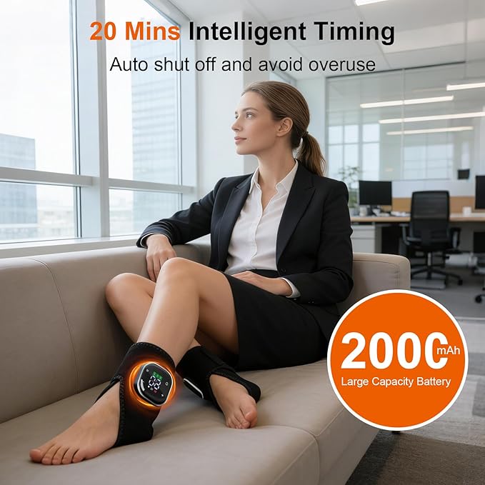 2 Pcs Foot Massager for Neuropathy, Foot Renew & Relax, Portable Cordless Ankle Heating Pads for Home, Travel, Office, Triple Method Massager & 5 Heat Levels, USB Charging