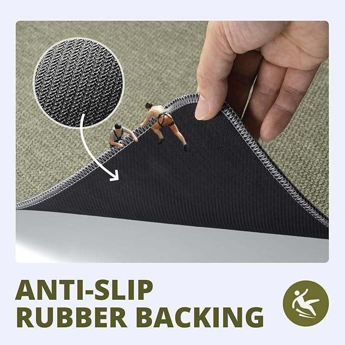 Bathroom Rugs Sets 2 Piece, Thin Bath Mat & U-Shaped Contour Toilet Rug Absorbent Quick Dry, Machine Washable, Non Slip Low Pile Bath Mats for Bathroom/Tub/Sink/Shower (30"x20" +24"x20" U, Sage Green)