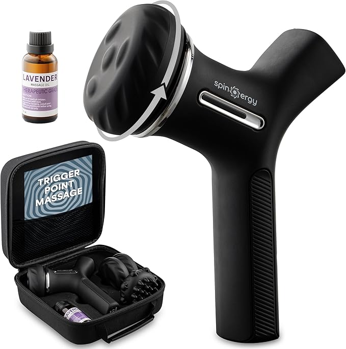 LifePro Lymphatic Drainage Massager – Handheld Cellulite Massager for Legs, Thighs, Neck & More – Spinergy Body Sculpting Massage Gun with Vibration for Muscle Recovery & Relaxation – Quiet & Portable