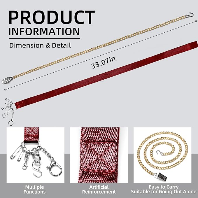 Lenporl Zipper Helper Pull for Dresses with 5 Hooks and Reinforced Design Zipper Helper with Detachable Clip Includes Bonus Metal Chain for Seniors and Pregnant Women (Claret)