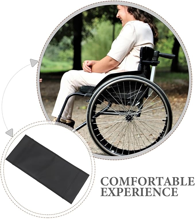 Removable Wheelchair Backrest Cushion Black, Stable Back Support for Wheelchair Replacement Part, Comfortable Mobility Aid for Seniors and Daily Use