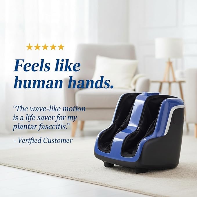 Human Touch SOL+ Foot and Calf Massager with Heat & Vibration – HSA Approved – Patented Figure-Eight CirQlation Technology for Plantar Fasciitis, Swelling, & Poor Circulation – Deep Tissue kneading