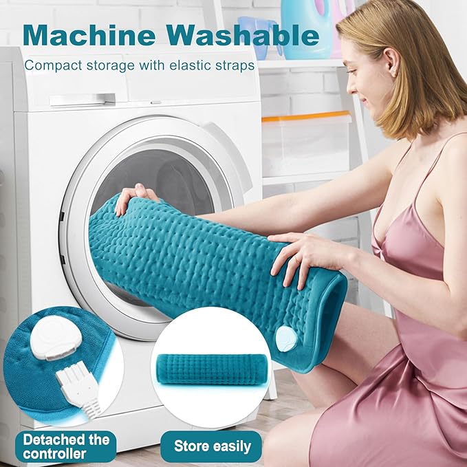 Electric Heating Pad for Back: VAAGHANM 33" x 17" Extra Large Heat Pad for Shoulder & Neck & Back - 6 Temperature Settings & Auto Shut-Off Timer