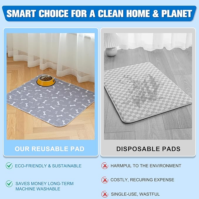 Puppy Pee Pads for Dogs,Upgraded Reusable Puppy Pads with Pheromones,Washable Pet Pads for Dogs & Cats,Durable Leak-Proof & Anti-Slip Pet Training Pads for Home & Travel (L:32" × 35")