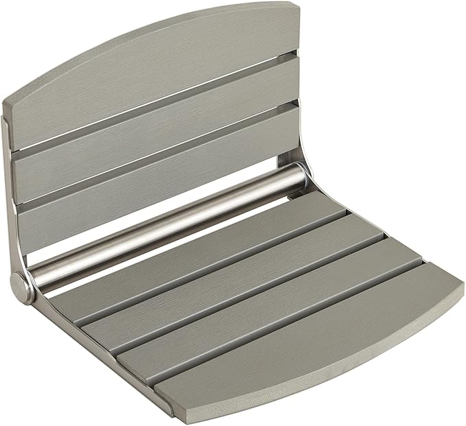 17.5" Folding Shower Seat Wall Mounted,Foldable Shower Bench,Fold Down Shower Seat,Folding Shower Seat Bench,Wall Mount Shower Seat Bench Chair (Grey)
