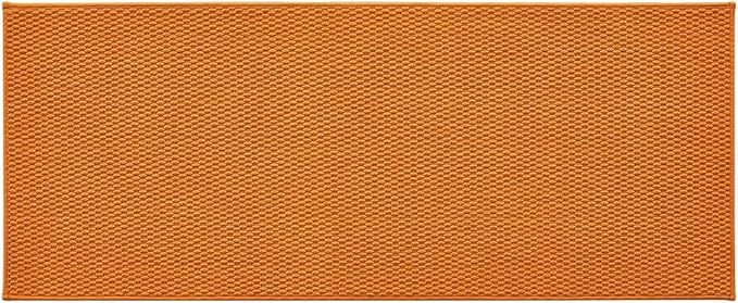 TYUU Bathroom Runner Rug, Long Bath Mat Washable Thin Quick Dry Low Pile Bathroom Runner Rugs 24 x 60 Non Slip, Orange 24"x60"