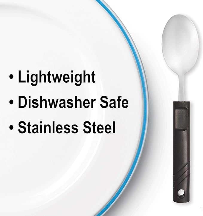 Rehabilitation Advantage Utensil Set with Lightweight Plastic Handles