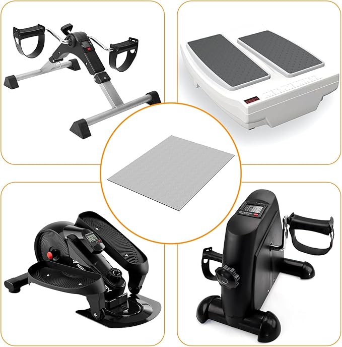 Double Non-Slip Workout Mat for Ellipse Leg Exerciser, Ellipse Machine Mat, Exercise Mat for Under Desk Ellipticals, Suitable for Electric Seated Foot Pedal Exerciser, 23.6" × 19.7"