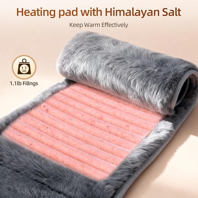 Comfytemp Himalayan Salt Weighted Heating Pad for Back, Electric Moist Heated Pad for Period, Birthday Day for Women Mom Men Dad, Consistent and Even Warmth, Heat Waist Belt - 6 Heat Levels & 7 Timers