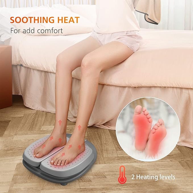 Snailax Vibration Foot Massager with Heat, Remote Control, Adjustable Vibration Speed Electric Massager Machine for Circulation, Plantar Fasciitis, Pain