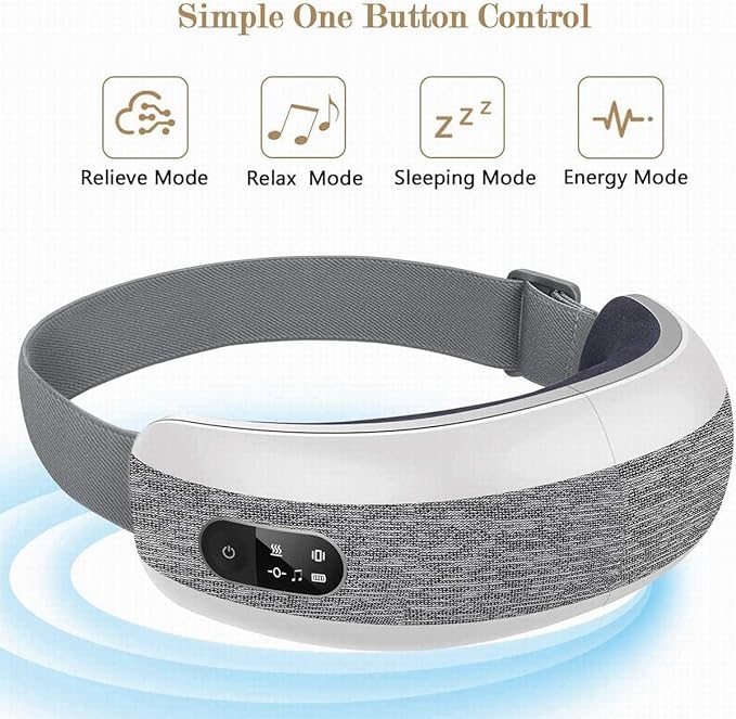 Fronnor Eye Massager with Heat for Relief,Heated Eye Mask with Music Eye Care Device for Eye Strain,Great Gift Idea