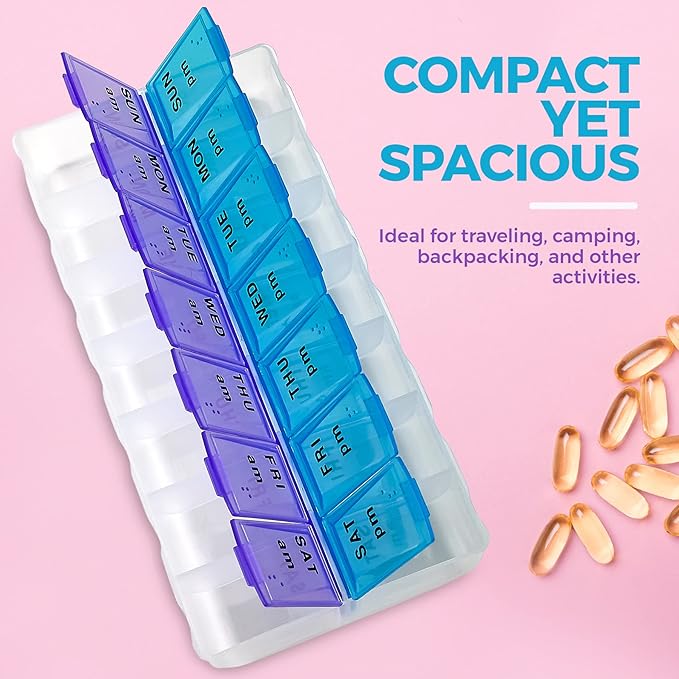 MEDca Weekly Pill Organizer, Twice-a-Day, Pack of 2