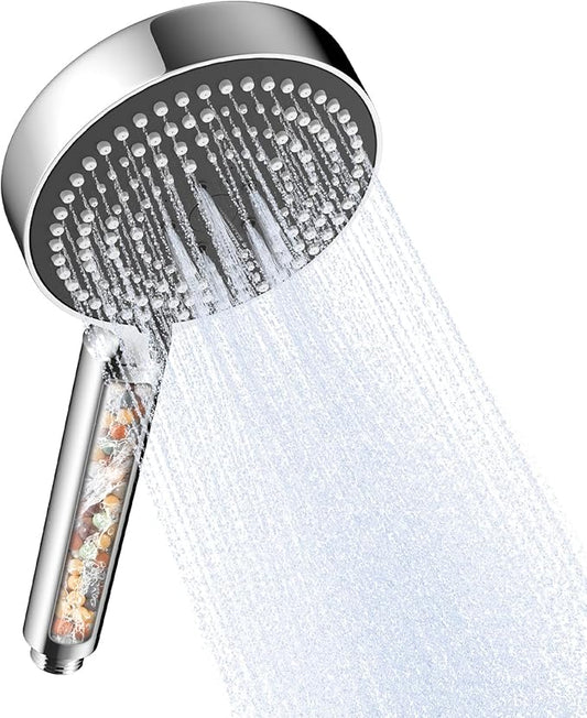 OFFO Handheld Shower Head with Filter, 20 Stage Shower Head with Filters for Hard Water, 6 Modes High Pressure Shower Head to Remove Chlorine, Chrome