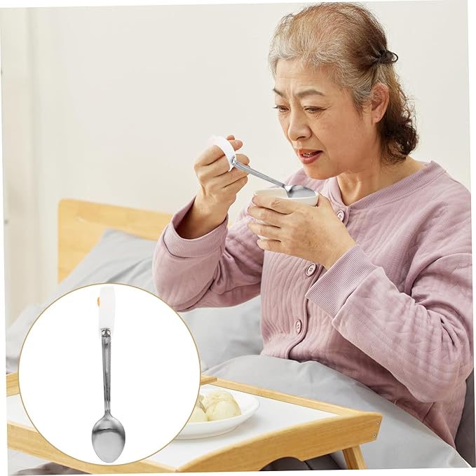 Adaptive Spoon for Seniors Design Non-slip Handle for Easy Grip for Elderly and Disabled Use Safe and Durable Eating Utensil
