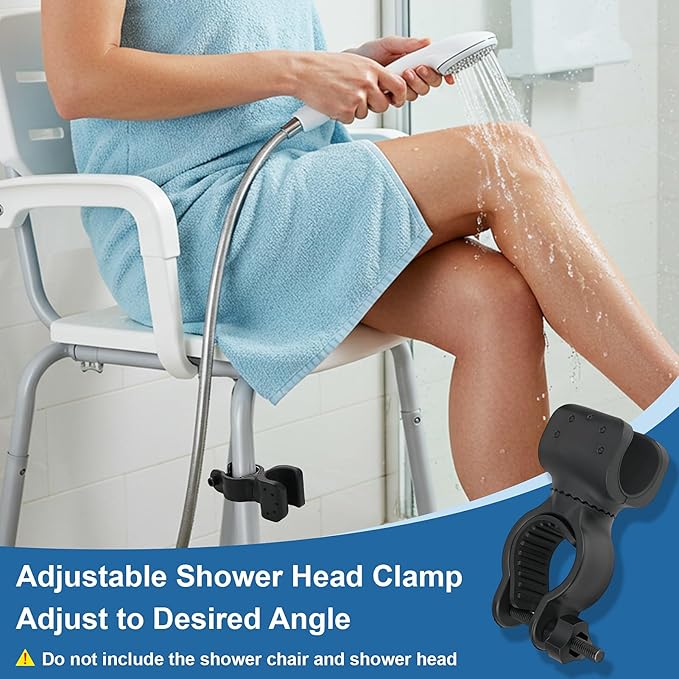 Plus tard Elderly Bath Chair Handheld Shower Head Holder Attachment for Shower Chair(2Pcs), Shower Head Shower Holder Fit for Bath Seat, Shower Aids Portable Bath Seat Shower Bench Stand