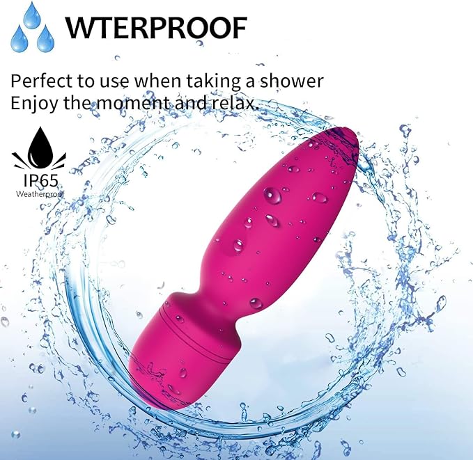 Fuwyiy Mini Massager Tools,Small Waterproof Cordless Handheld Massager with 10 Vibration Modes, Personal Handheld Massager for Back（Rose Red）