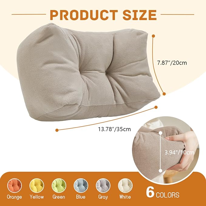 Lumbar Support Pillow Small Lower Back Pillow for Office Chair, Car Seat, and Desk Chair Ergonomic High-Elasticity Cushion for Pain Relief and Comfort on Sofa, Bed, or Travel (White)