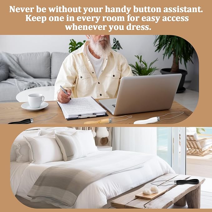 Oruola 3pcs Button Helper Tool for Elderly,Button Assist Tool,2 Sizes Buttons Helper for Buttoning Shirt, Dresses, Blouses, Coat, Elderly Handicapped Seniors Arthritis