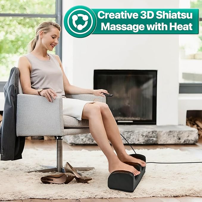 Mawuye Foot Massager,Foot Massager Machine with Massage Roller,Open Design for Breathable & Clean, and Pain Relief, Relax for Home or Office