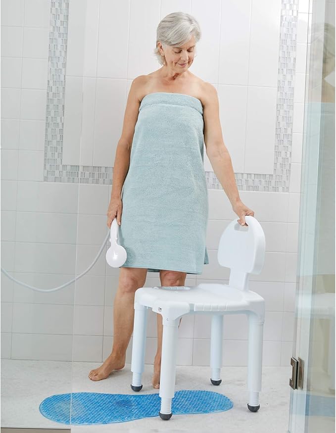 Carex Bath Seat And Shower Chair with Backrest for Seniors, Bath Chair For Elderly, Disabled, Handicap, and Injured Persons, Supports Up To 400lbs, Shower Seat For Inside Shower, Made in USA