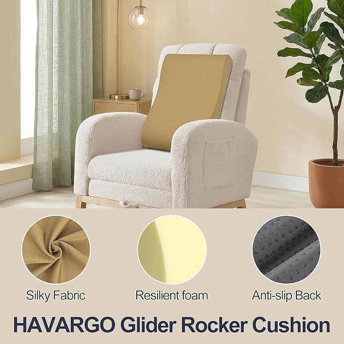 HAVARGO 2-in-1 Neck Pillow Lumbar Support Pillow for Recliner Couch & Nursery Glider Chairs- High-Resilient Foam Cushion Ergonomic Back Support for Comfort in Rocking, Feeding, Nursing Brown S
