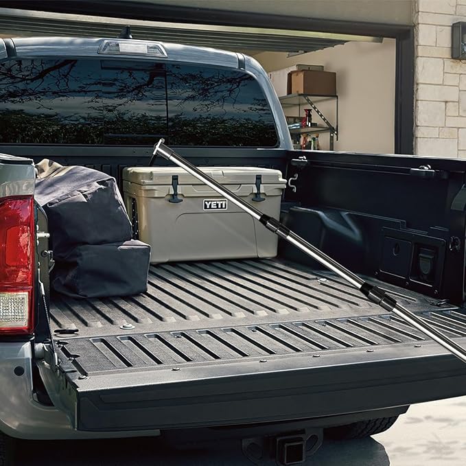 Truck Cargo Grabber - 6.3 Ft Heavy Duty Truck Bed Grabber Tool Telescoping Pole with 3 Hooks, Reach Retriever Tool for Pickup Trucks Bed, Accessories, and More (Black), Gift Ideas