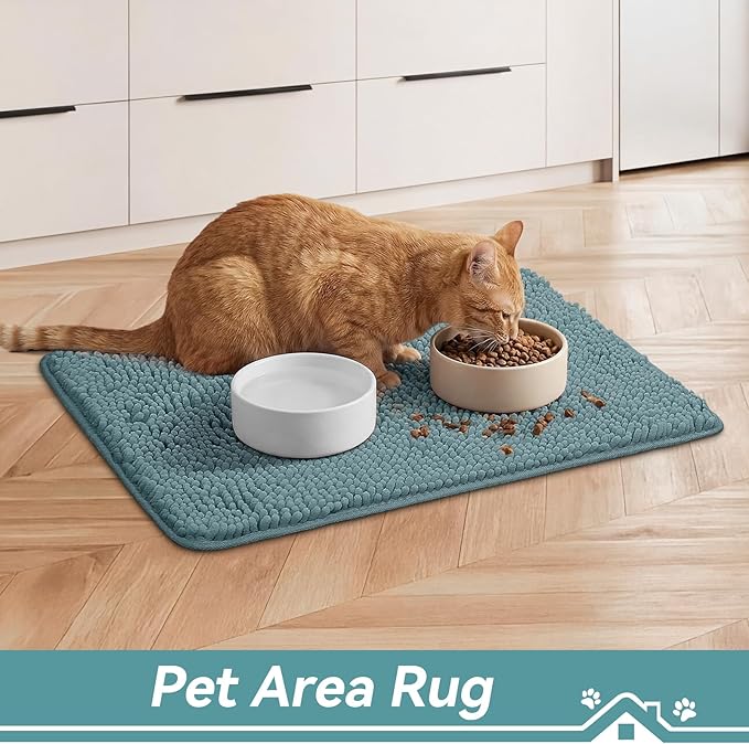 Bcoimo Super Absorbent Cat Door Mat, 24"*17" Anti Slip Mat for Muddy Paws, Pet Rugs for Dirty Paws Washable that Absorbs Moisture and Dirt, for Cat Cage and Pet Resting Carpet