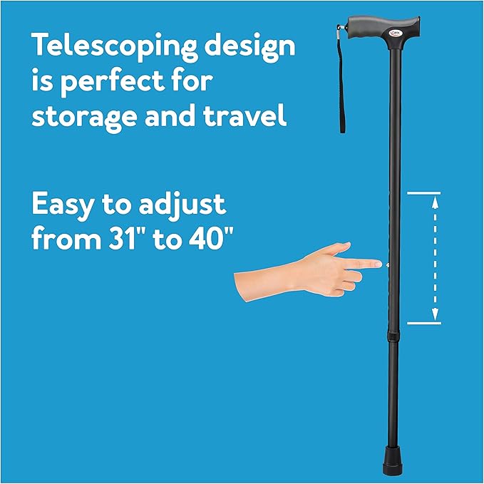 Carex Health Brands FGA52000 Black Soft Grip Derby Cane