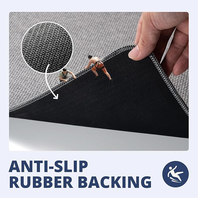Bathroom Rugs Sets 2 Piece, Thin Bath Mat & U-Shaped Contour Toilet Rug Absorbent Quick Dry, Machine Washable, Non Slip Low Pile Bath Mats for Bathroom/Tub/Sink/Shower (27"x17" Plus 24"x20" U, Grey)