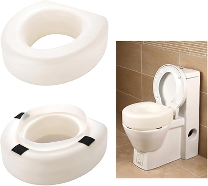 MSV Polyethylene Raised Toilet Seat, White