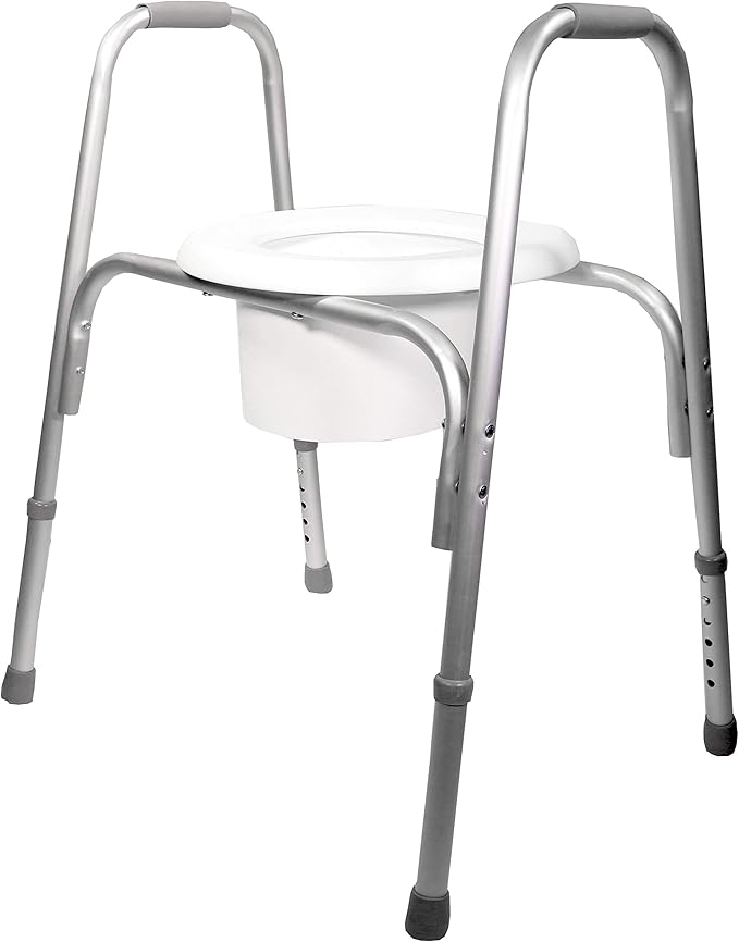 PCP Extra-Wide Raised Toilet Seat and Safety Frame, Two-in-One, Adjustable Height, Elevated Lift Bowl, Wide