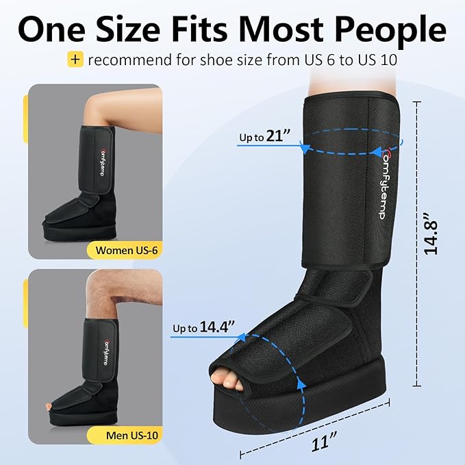 Comfytemp Cordless Foot and Calf Massager with Heat, Birthday Gift for Men Women Dad Mom Seniors, Rechargeable Leg and Feet Compression Massage for Circulation and Pain Relief (Fits Size 6 to 10)