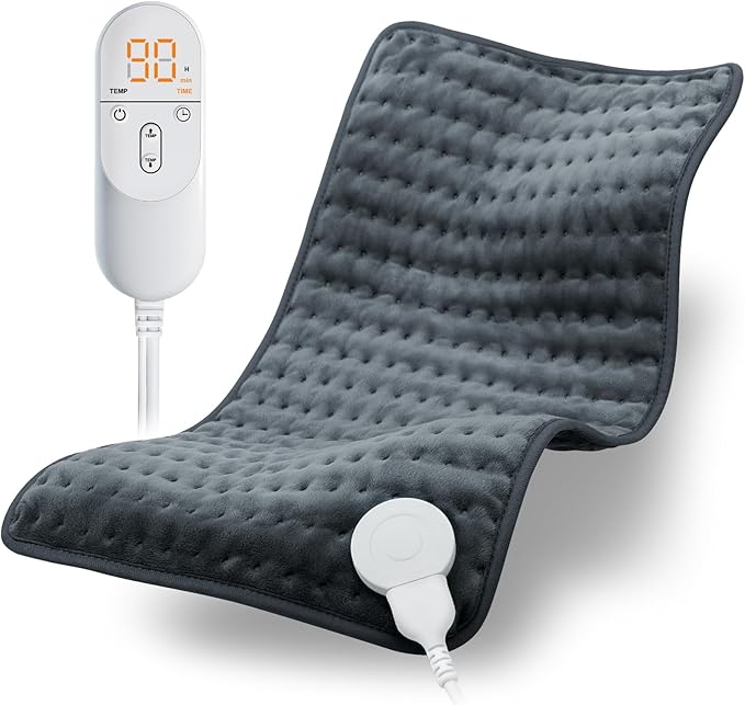 Heating Pad for Back, Electric Heating Pads for Cramps/Abdomen/Waist/Shoulder with 6 Heat Settings and Auto-Off, Moist/Dry Heat pad, Mothers Day Gifts for Mom Women Wife Grandma, 12" x 24"(Dark Gray)