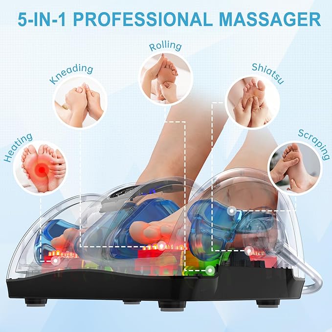 TISSCARE Shiatsu Foot Massager with Heat: FSA HSA Eligible Foot Massager for Neuropathy, Plantar Fasciitis and Pain Relief-Massage Feet/Leg/Calf/Ankle at Home/Office, Gifts for Women and Men
