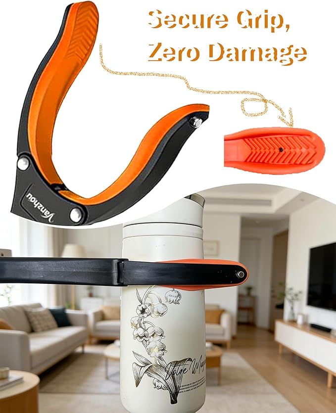 2 Pack Grabber Reacher Tool, 32" Foldable Reacher Grabber Pickup Tool for Elderly, Orange Heavy Duty Rotating Jaw Trash Litter Picker, Lightweight Arm Extension Mobility Aid for Disabled