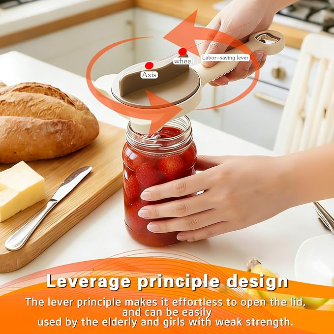 Tydon Guardian Stainless Steel Jar Opener for Seniors with Weak Hands, Manual Bottle and Can Lid Opener Gripper, Heavy Duty Kitchen Gadget for Mason Jars & Glass Bottles, Non-Slip Grip