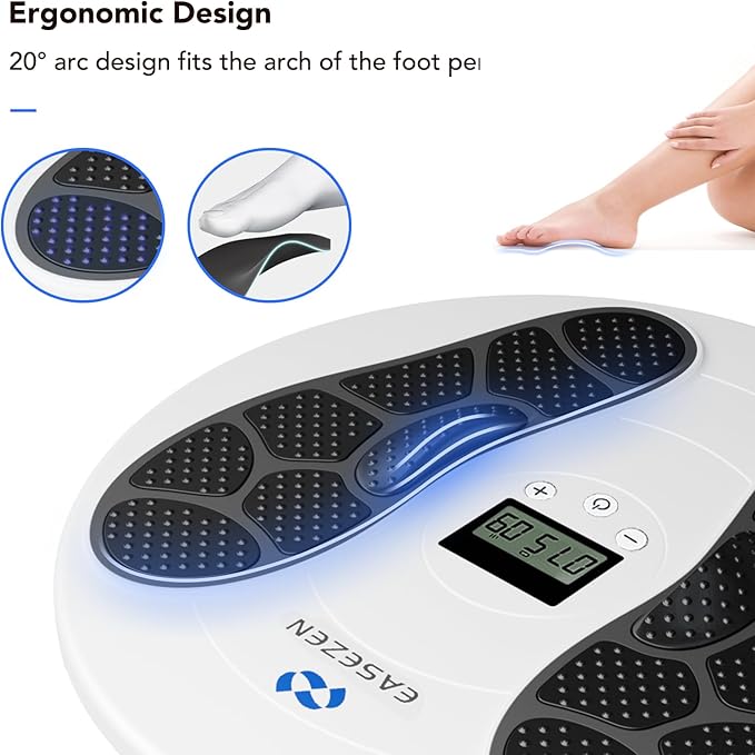EaseZen Foot Massager for Neuropathy, TENS & EMS Foot Circulation Stimulator for Pain Relief, 10 Modes and 20 Intensities, Relieve Swelling, Cramps, RLS & Plantar Fasciitis - Gifts for Mom Dad