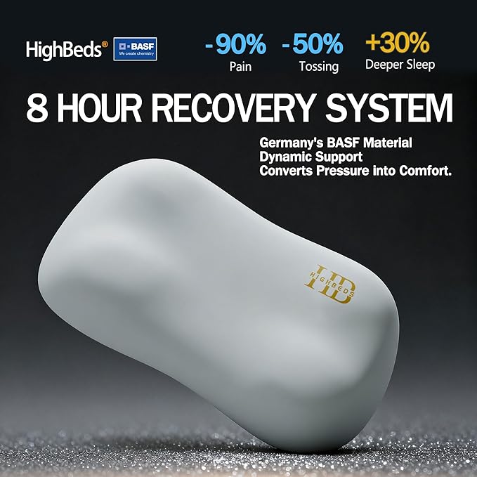 HighBeds Smart Cervical Neck Pillow: Your Nighttime Recovery System for Shoulder & Neck Pain Relief (Grey)