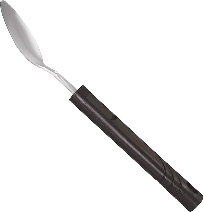 Rehabilitation Advantage Teaspoon with Lightweight Plastic Handle, 0.1 Pound (Pack of 3)