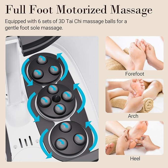 CuPiLo Foot Spa Bath Massager, Foot Bath with Circulation Heat, Motorized Shiatsu Massage Balls, Pedicure Soaking Tub with Waves, Remote, Handle, Feet Relief, Gifts for Women Men