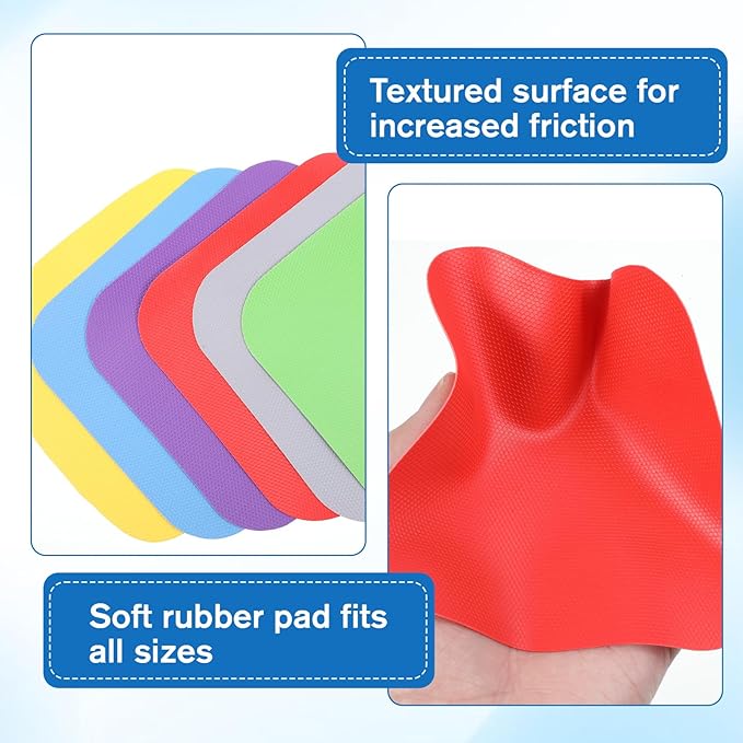 JJUNW 12Pcs Jar Opener Gripper, Jar Openers Gripper Pads, Rubber Jars Opener Kitchen Gadgets Cap Jars Openers, Grippers for Opening Ja rs for Seniors Kitchen Coasters Tool(Style B)